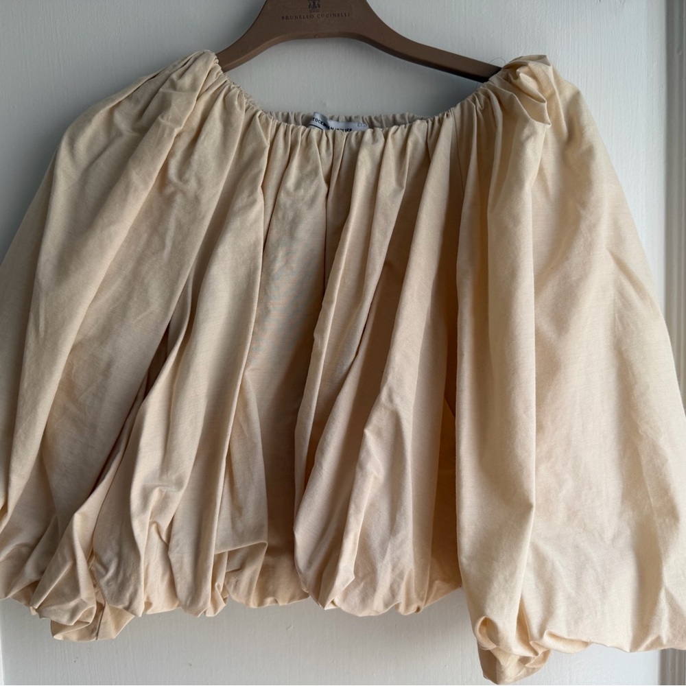 & Other Stories Cream Puff Sleeve Blouse, Size XS